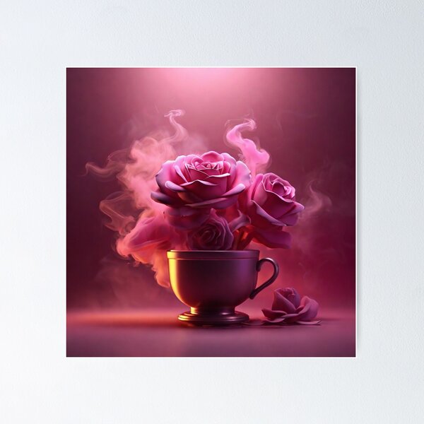 Item preview, Good Morning in rose smoke neon background designed and sold by MD Rauful Al Amin.