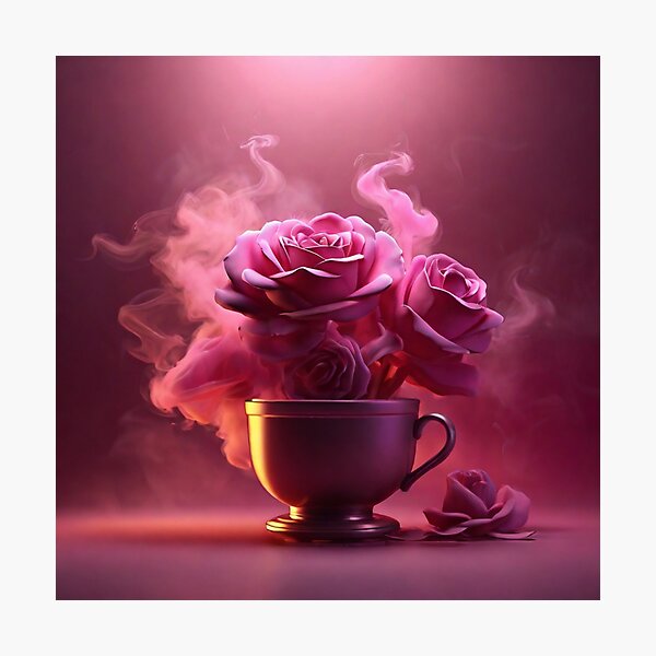 Item preview, Good Morning in rose smoke neon background designed and sold by MD Rauful Al Amin.
