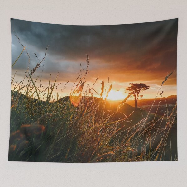 Item preview, Dark Moody Sunset on top a Mountain New Zealand designed and sold by MeganMatsuoka.