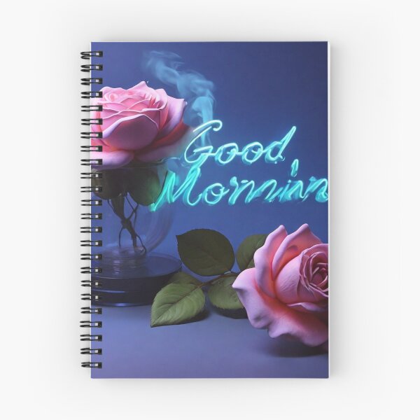Item preview, "Good Morning" in blue rose smoke neon background designed and sold by MD Rauful Al Amin.