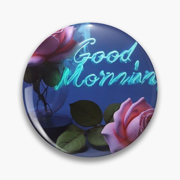 Item preview, "Good Morning" in blue rose smoke neon background designed and sold by MD Rauful Al Amin.
