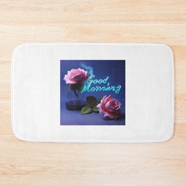 Item preview, "Good Morning" in blue rose smoke neon background designed and sold by MD Rauful Al Amin.