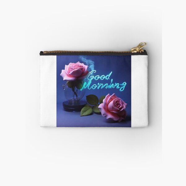 Item preview, "Good Morning" in blue rose smoke neon background designed and sold by MD Rauful Al Amin.