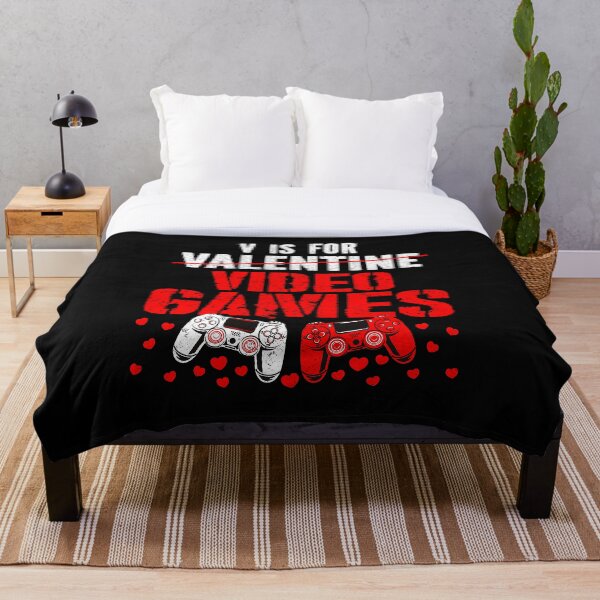 Item preview, V Is For Video Games Funny Valentines Day Gamer  designed and sold by MyLeoTee.