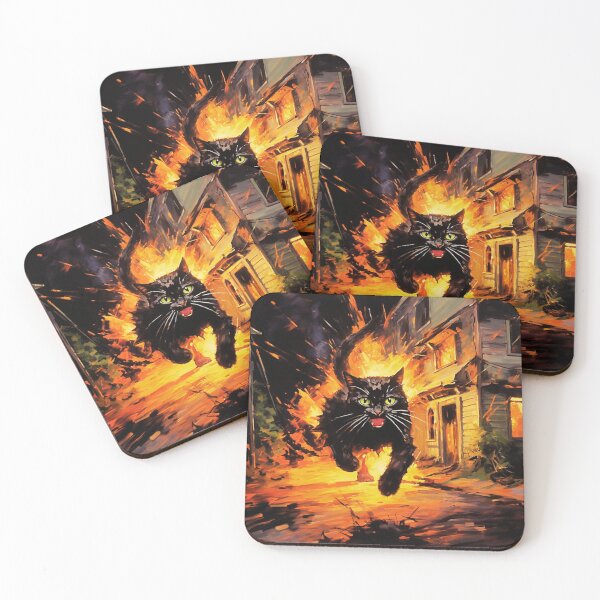 Item preview, Black Cat in the Heart of the Firehouse designed and sold by JustArtDesign9.