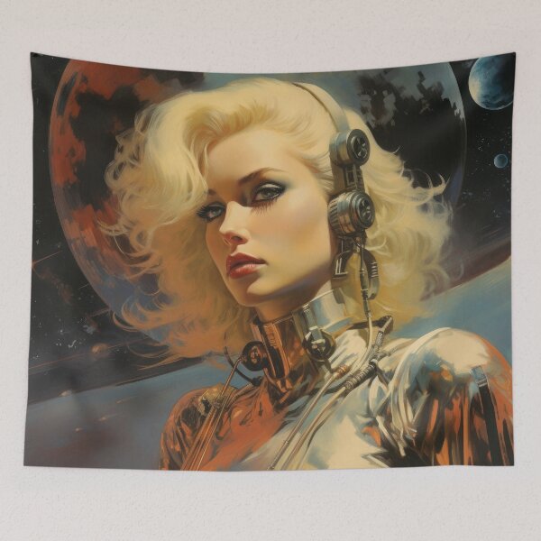 Item preview, sexy woman, scifi, retro astronaut designed and sold by Mauswohn.