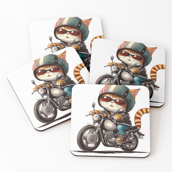 Item preview, CUTE CAT Riding a Motorcycle: Feline Adventure designed and sold by pickaxflapper0p.