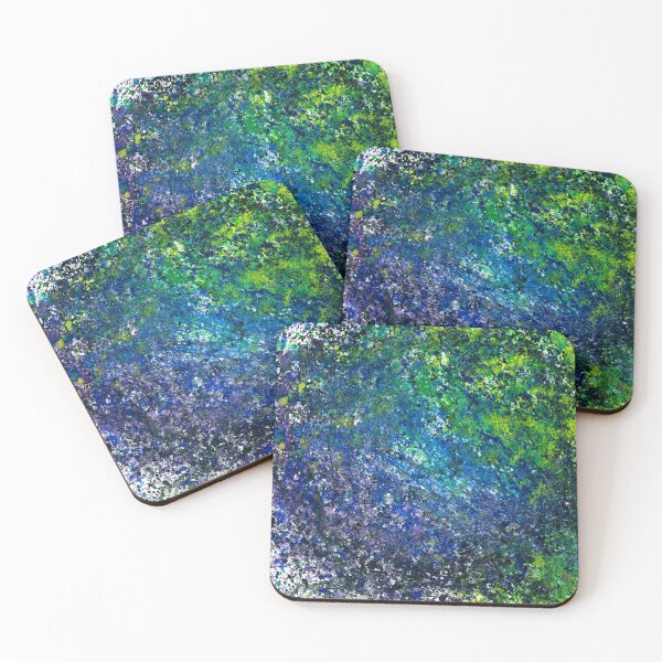 Item preview, Our Earth Is Always Breathing #533 Original Hand-painted Abstract Painting Detail 2 In Blue Green Purple Earth Tones Inspired By Gaia Mother Nature Spring Summer Rainforest Aquatic Plants Boho Pattern designed and sold by Rainbow Artist Orlando L.
