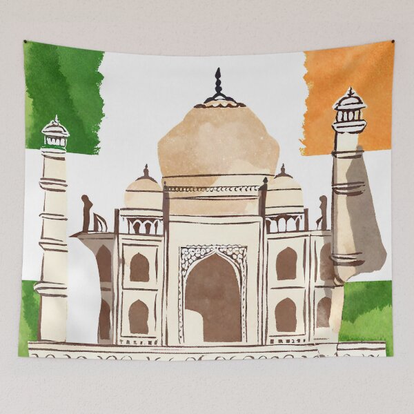 Item preview, Taj Mahal with Indian flag Background designed and sold by omg-designs.