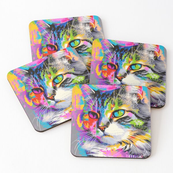 Item preview, Colorful Cat: Pop Art Delight designed and sold by pickaxflapper0p.