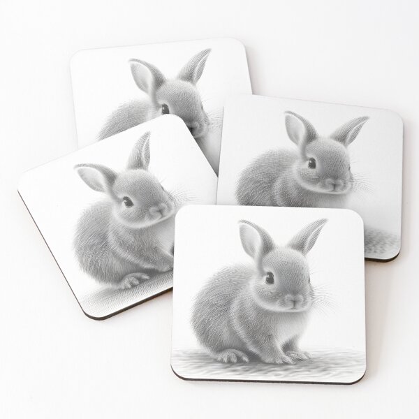 Item preview, Black and white Rabbit pencil drawing designed and sold by Pencil-Art.