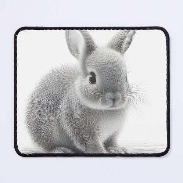 Item preview, Black and white Rabbit pencil drawing designed and sold by Pencil-Art.