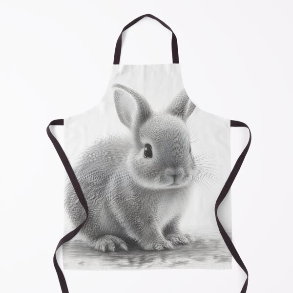 Item preview, Black and white Rabbit pencil drawing designed and sold by Pencil-Art.