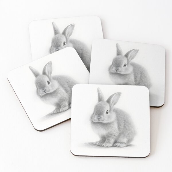 Item preview, Black and white Rabbit pencil drawing designed and sold by Pencil-Art.