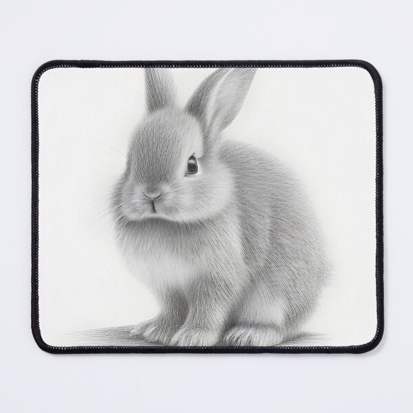 Item preview, Black and white Rabbit pencil drawing designed and sold by Pencil-Art.