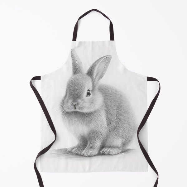 Item preview, Black and white Rabbit pencil drawing designed and sold by Pencil-Art.
