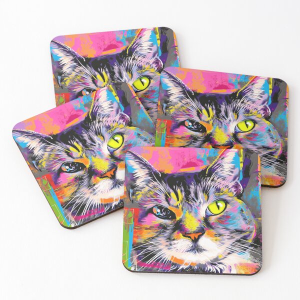 Item preview, Colorful Cat: Pop Art Delight designed and sold by pickaxflapper0p.