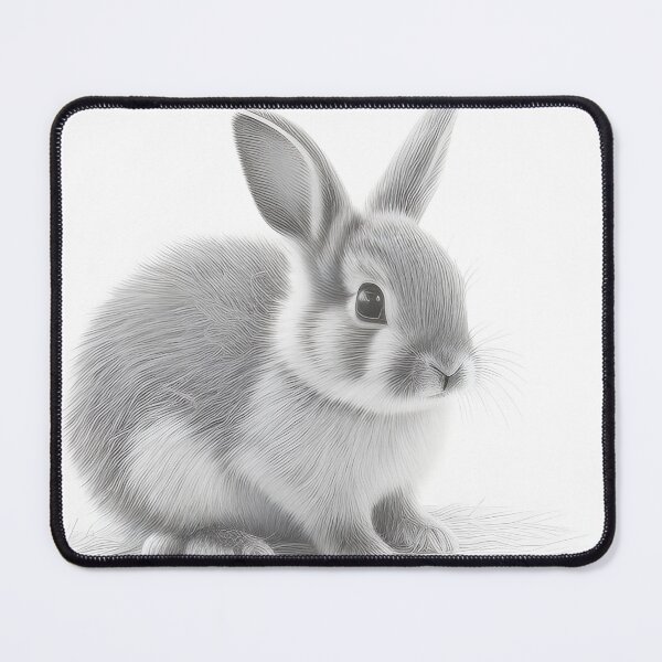 Item preview, Black and white Rabbit pencil drawing designed and sold by Pencil-Art.