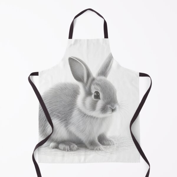 Item preview, Black and white Rabbit pencil drawing designed and sold by Pencil-Art.