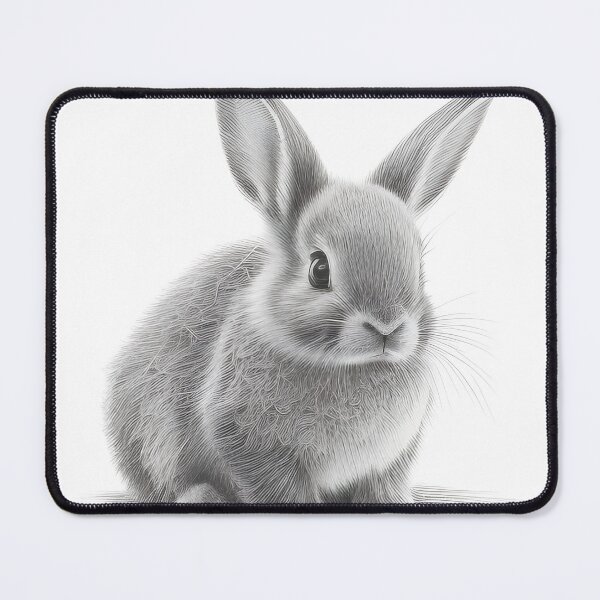 Item preview, Black and white Rabbit pencil drawing designed and sold by Pencil-Art.