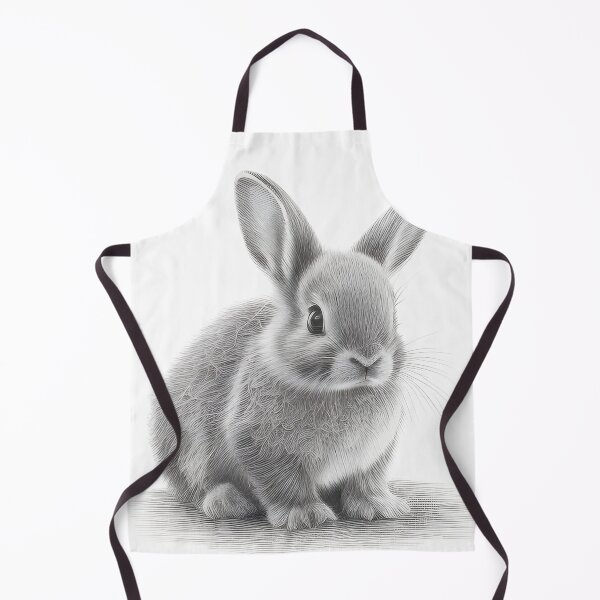 Item preview, Black and white Rabbit pencil drawing designed and sold by Pencil-Art.