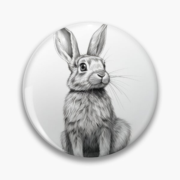 Artikelvorschau, Schwarz-weiße Kaninchen-Bleistiftzeichnung entworfen und verkauft von Pencil-Art.