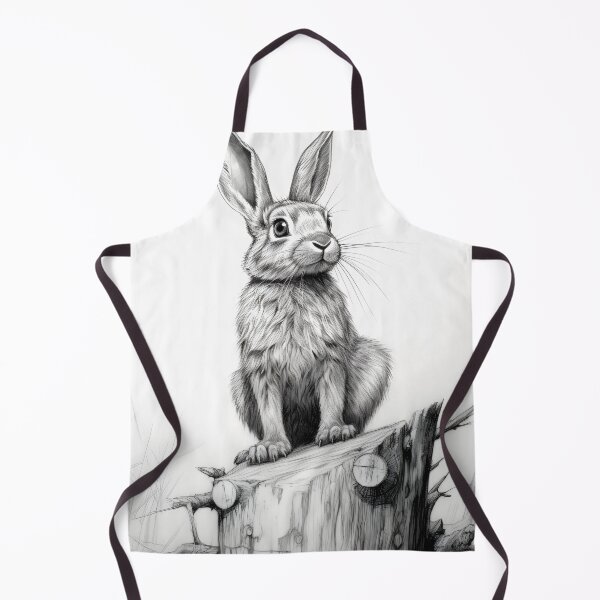 Item preview, Black and white Rabbit pencil drawing designed and sold by Pencil-Art.