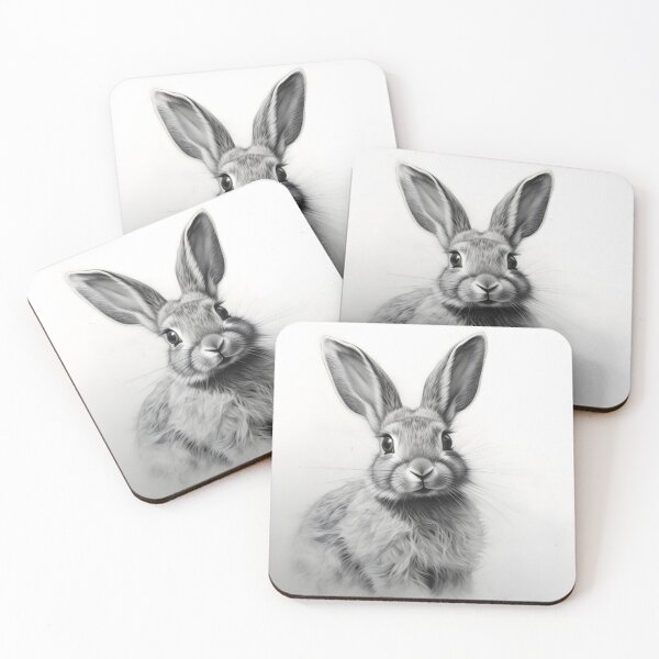 Item preview, Black and white Rabbit pencil drawing designed and sold by Pencil-Art.
