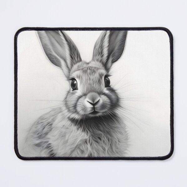 Item preview, Black and white Rabbit pencil drawing designed and sold by Pencil-Art.