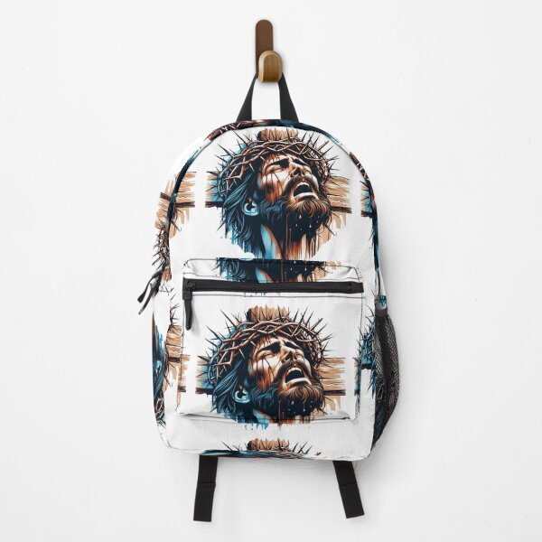 Item preview, " Jesus, wearing a crown of thorns on the cross, cries out loudly once again, and his soul departs." designed and sold by PaintMeWorld.