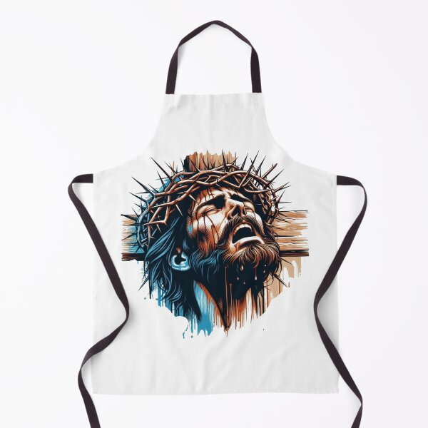 Item preview, " Jesus, wearing a crown of thorns on the cross, cries out loudly once again, and his soul departs." designed and sold by PaintMeWorld.