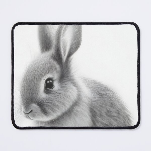 Item preview, Copy of Black and white Rabbit pencil drawing designed and sold by Pencil-Art.