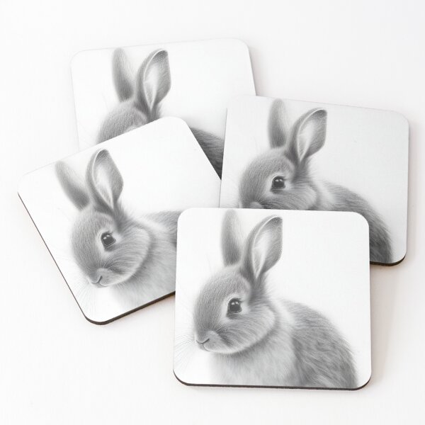 Item preview, Copy of Black and white Rabbit pencil drawing designed and sold by Pencil-Art.