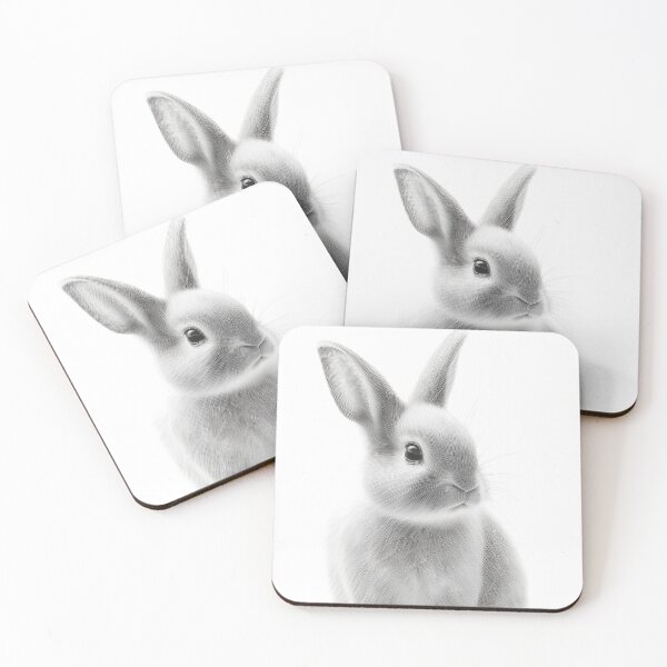 Item preview, Black and white Rabbit pencil drawing designed and sold by Pencil-Art.