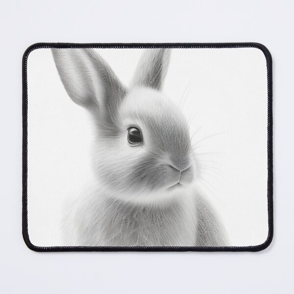 Item preview, Black and white Rabbit pencil drawing designed and sold by Pencil-Art.