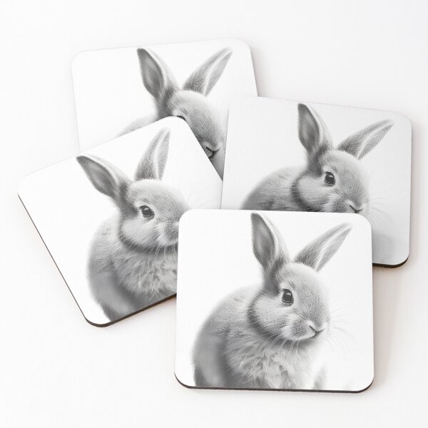 Item preview, Black and white Rabbit pencil drawing designed and sold by Pencil-Art.