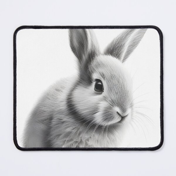 Item preview, Black and white Rabbit pencil drawing designed and sold by Pencil-Art.