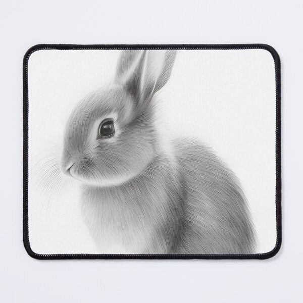 Item preview, Black and white Rabbit pencil drawing designed and sold by Pencil-Art.