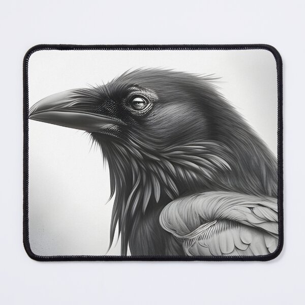 Item preview, Black and white Raven pencil drawing designed and sold by Pencil-Art.