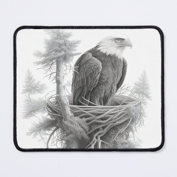 Item preview, Pencil drawn Bald Eagla High Quality Black and White Design designed and sold by Pencil-Art.