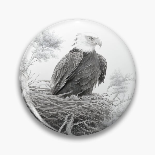 Item preview, Pencil drawn Bald Eagla High Quality Black and White Design designed and sold by Pencil-Art.