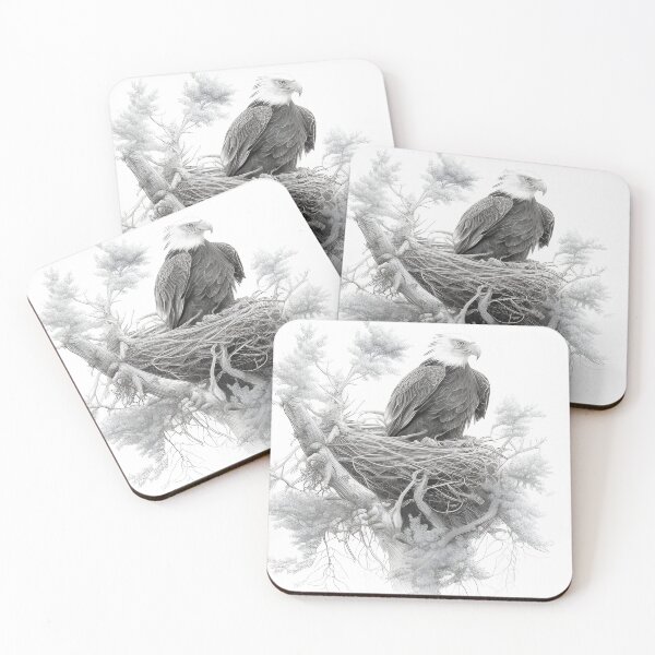 Item preview, Pencil drawn Bald Eagla High Quality Black and White Design designed and sold by Pencil-Art.