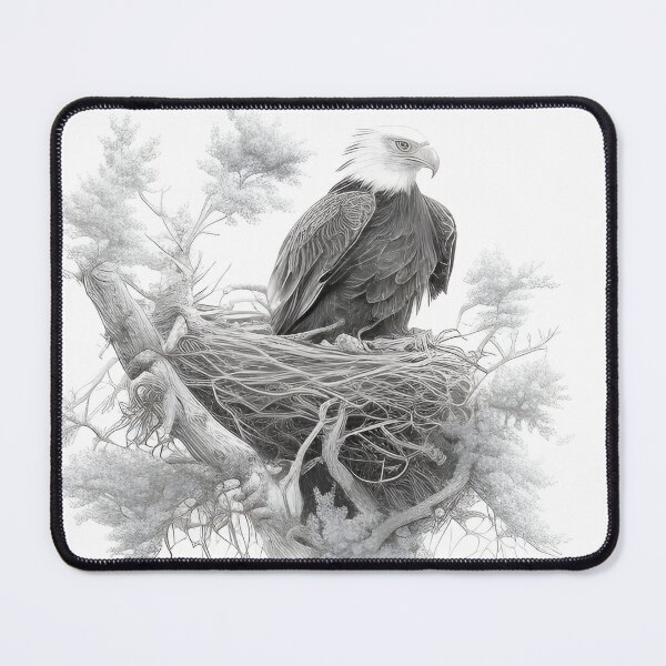 Item preview, Pencil drawn Bald Eagla High Quality Black and White Design designed and sold by Pencil-Art.