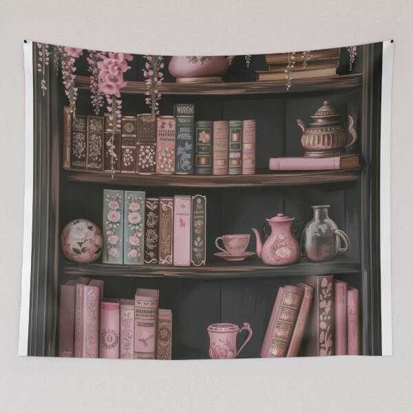 Item preview, Girly pink flower bookcase designed and sold by FlowersColorful.