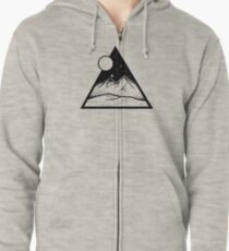Mountain and Moon Triangle Zipped Hoodie