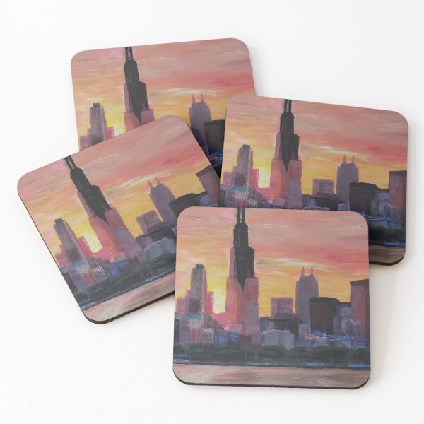 Item preview, Chicago Skyline At Sunset designed and sold by artshop77.