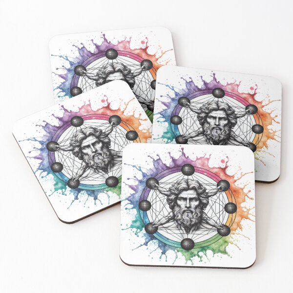 Item preview, Vitruvian Man Part 2 Rainbow Watercolor Splash da Vinci  designed and sold by imakegreattees.