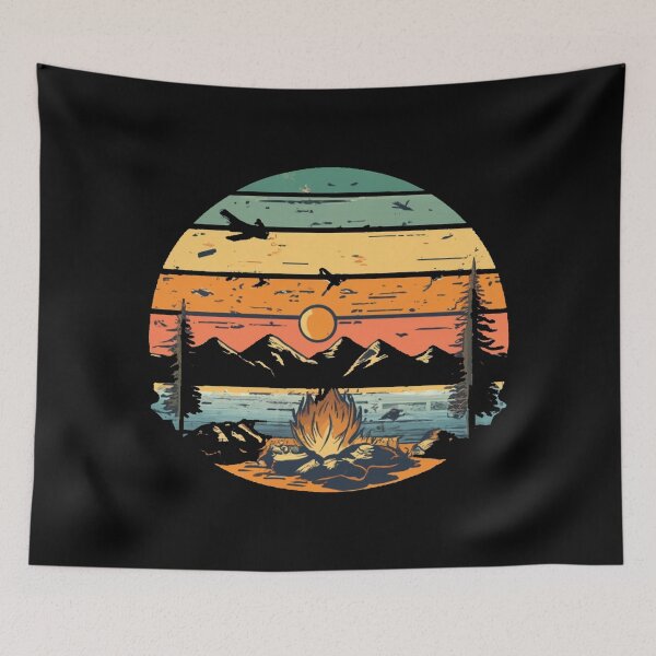 Item preview, A colors sunset and camp fire designed and sold by desinganddecor.