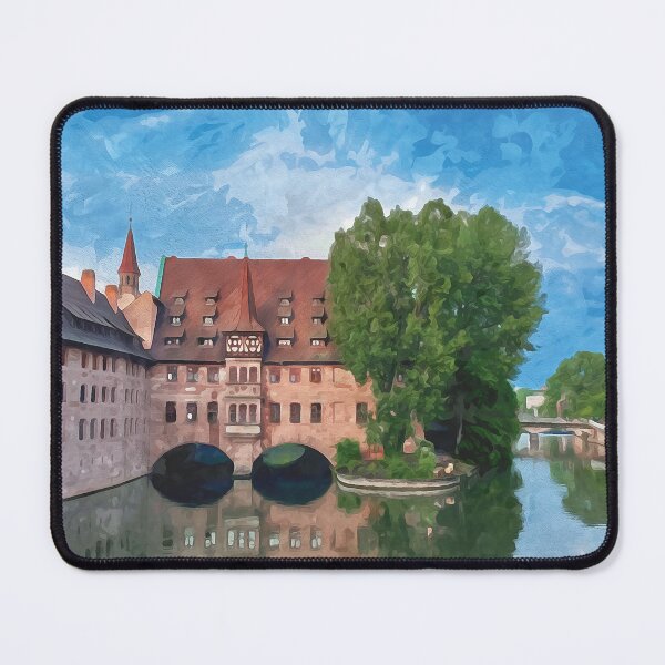 Item preview, Medieval buildings on the river Pegnitz in Nuremberg in watercolor designed and sold by Intermundium.