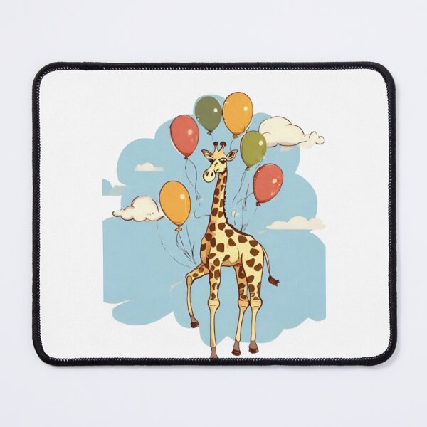 Item preview, Funny  graceful giraffe soaring through the sky with baloons ,safari animals , designed and sold by kozlebozle007.
